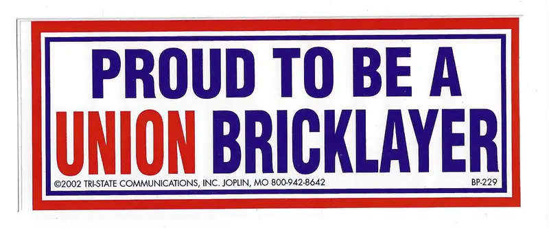 Proud To Be A Union Bricklayer Hard Hat Sticker – Durable Vinyl #M27 1