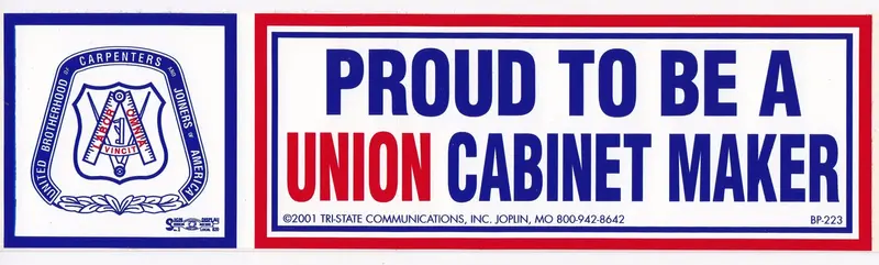 'Proud To Be A Union Cabinet Maker' Vehicle Decal – #Bp-223 1