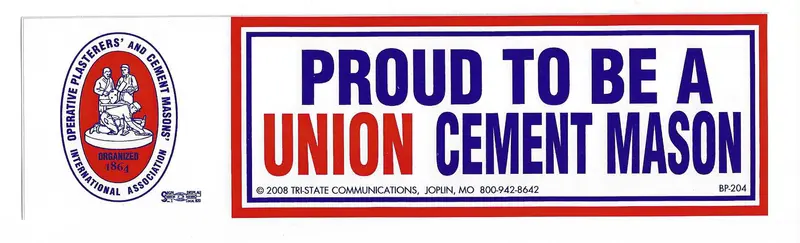 'Proud To Be A Union Cement Mason' Bumper Sticker – #Bp-204 1