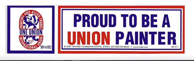'Proud To Be A Union Painter' Bumper Sticker – Professional Craftsmanship Design (#Bp-211) 1
