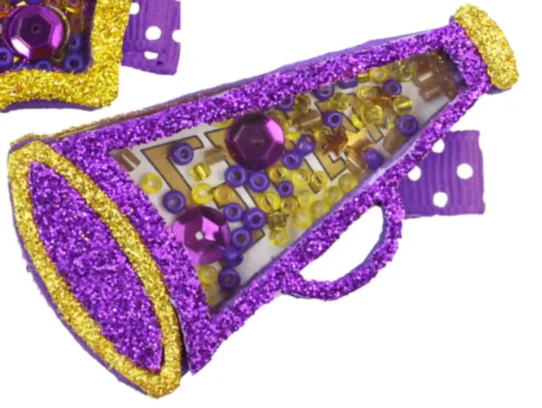Purple And Gold Megaphone Shaker Charm 1