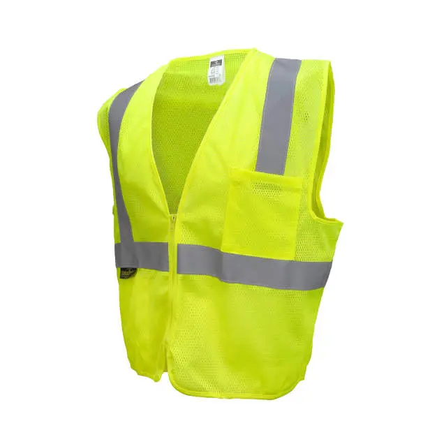 Radians Class 2 Mesh Safety Vest With Zipper – High-Visibility Lime 1