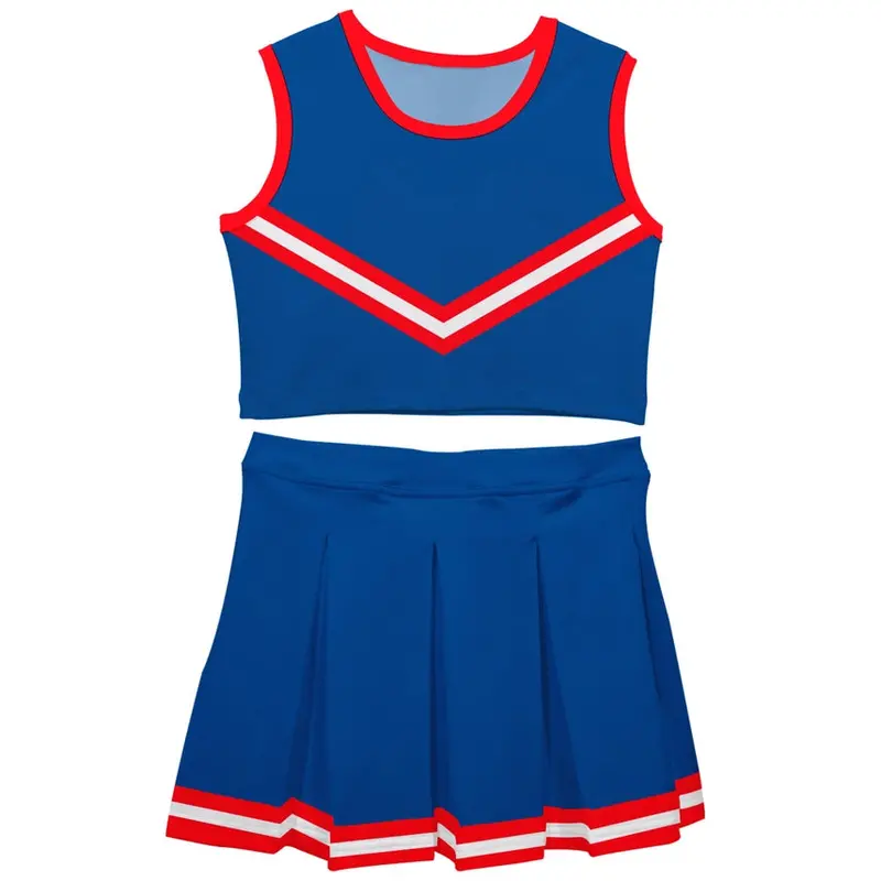 Red And Blue Cheerleading Outfit Set For Kids 1