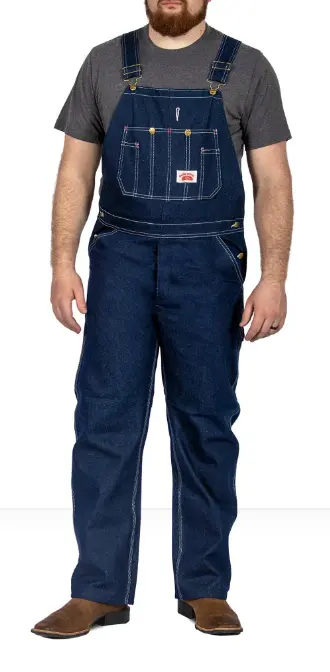 Round House Men'S Zip-Fly Denim Bib Overalls – Classic Blue #980 1