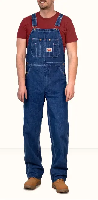 Round House Stone-Washed Blue Denim Overalls – Classic Fit (Style 699) 1