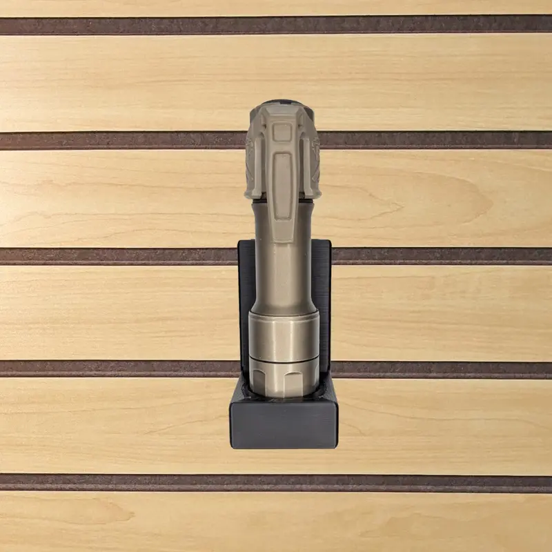 Slatwall-Compatible Vertical Flashlight Mount – Modular Gear Organizer 1