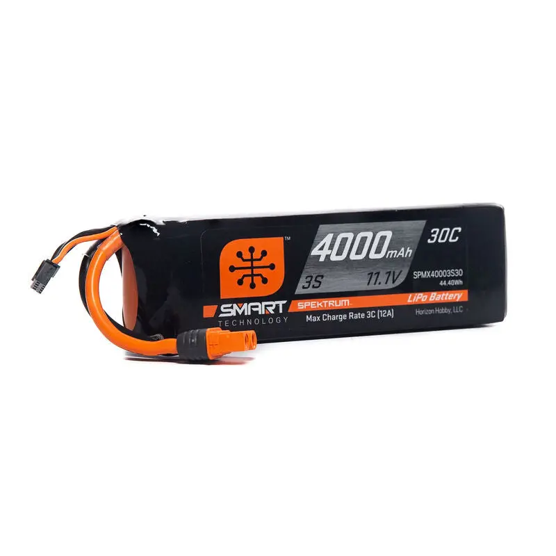 Spektrum Smart 11.1V 4000Mah 3S 30C Lipo Battery – Ic3 Connector For Compact Rc Applications (Spmx40003S30) 1
