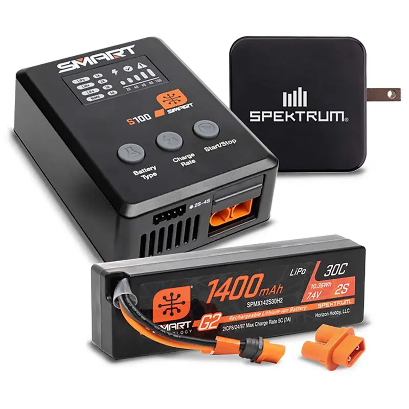 Spektrum Spmxpss215 Smart Powerstage Bundle With 1400Mah 2S 30C Lipo Battery 1