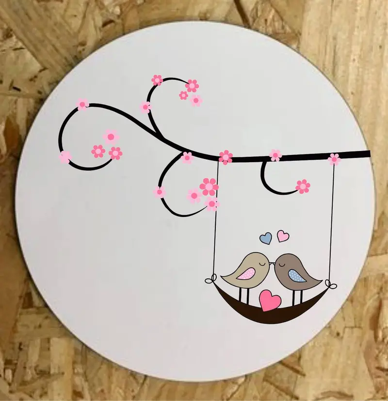Swinging Love Birds Ceramic Coaster 1