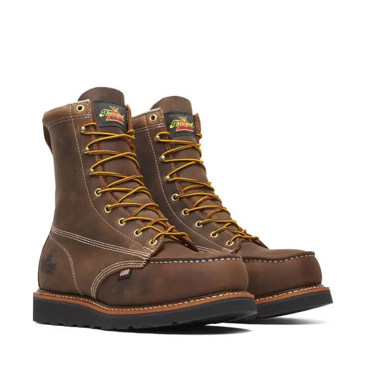 Thorogood American Heritage 8" Moc Toe Safety Boot – Crazy Horse Leather, Black Heel, Maxwear Wedge Sole (#804-4235) 1