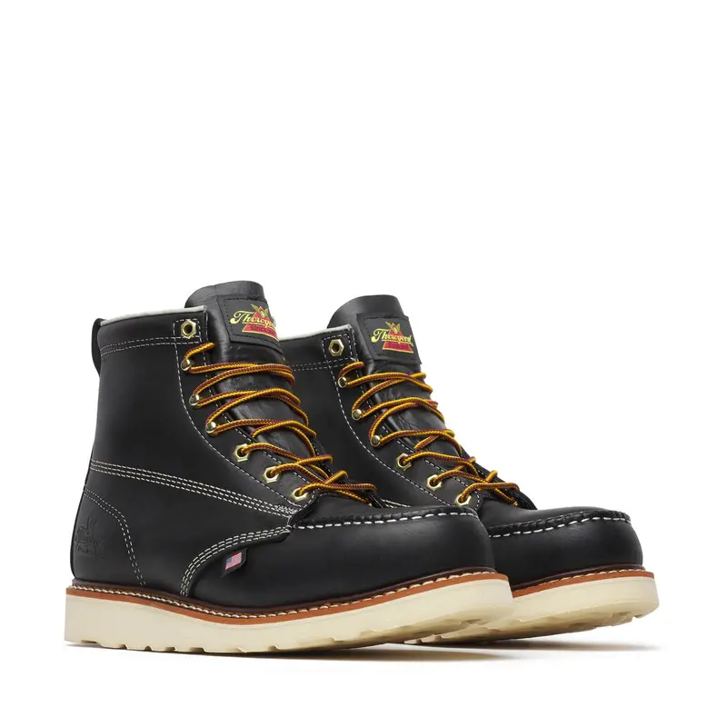 Thorogood Black 6" Moc-Toe Steel Safety Work Boot #804-6201 1