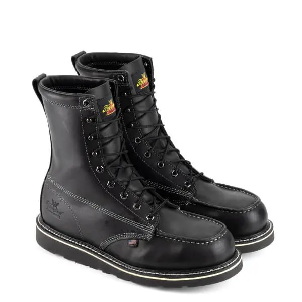 Thorogood Midnight Series 8-Inch Black Moc Toe Safety Boot With Steel Toe 1