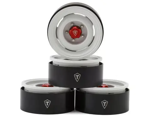Treal Hobby Tlhtwheel-192 1.9" Aluminum Vintage Wagon Beadlock Wheels – White (Set Of 4, 132.5G Each) 1