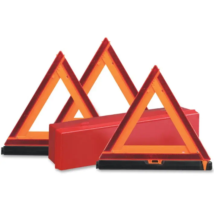 Triple-Triangle Reflective Warning Kit – High-Contrast Hazard Signage Set 1