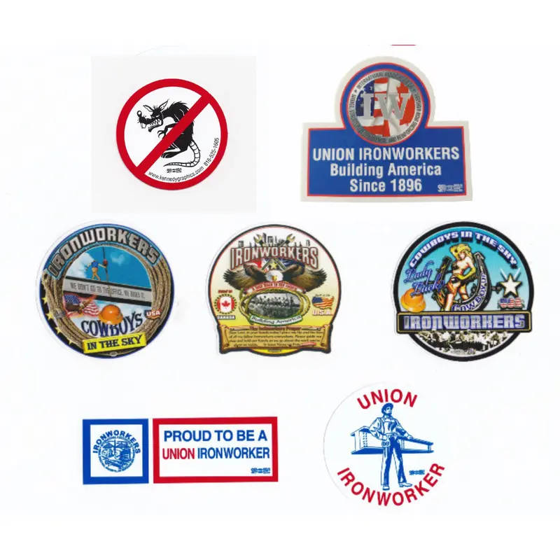 Union Ironworkers Build It Hard Hat Sticker Pack – Mix 3 1