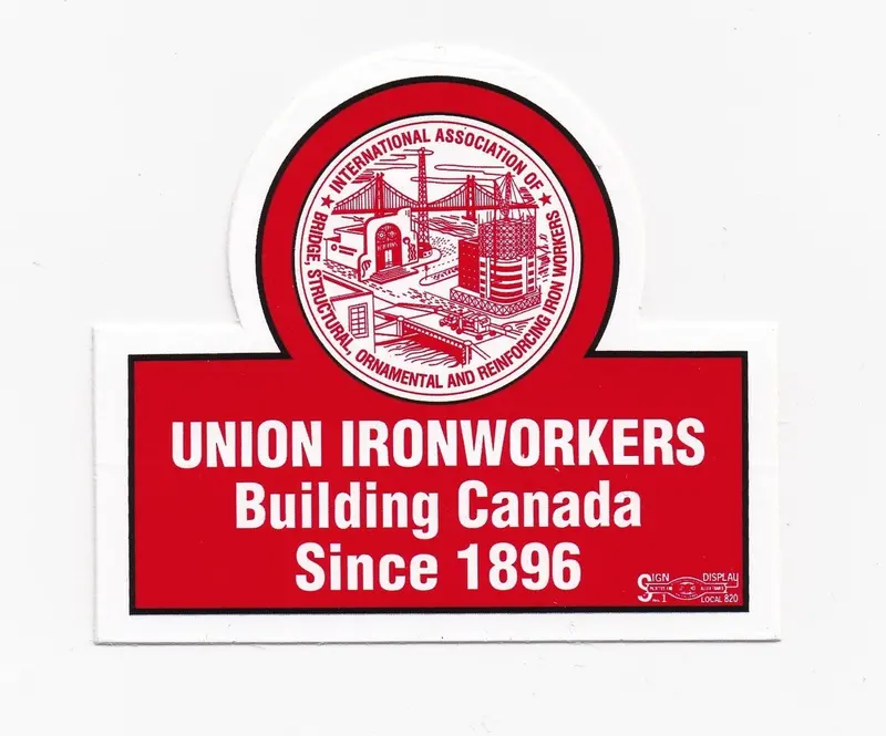 Union Ironworkers Canada Building Trades Hard Hat Decal 1