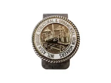 Union Ironworkers International Gold-Finish Money Clip – Model Bw-Mc-Iwg 1