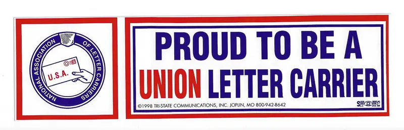 Union Letter Carrier Bumper Sticker – Proud Support Design #Bp-303 1