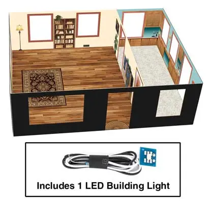 Walthers Brick Cape Cod House – Spaces Series With Interior Lighting & Detail Inserts (933-4704) 1