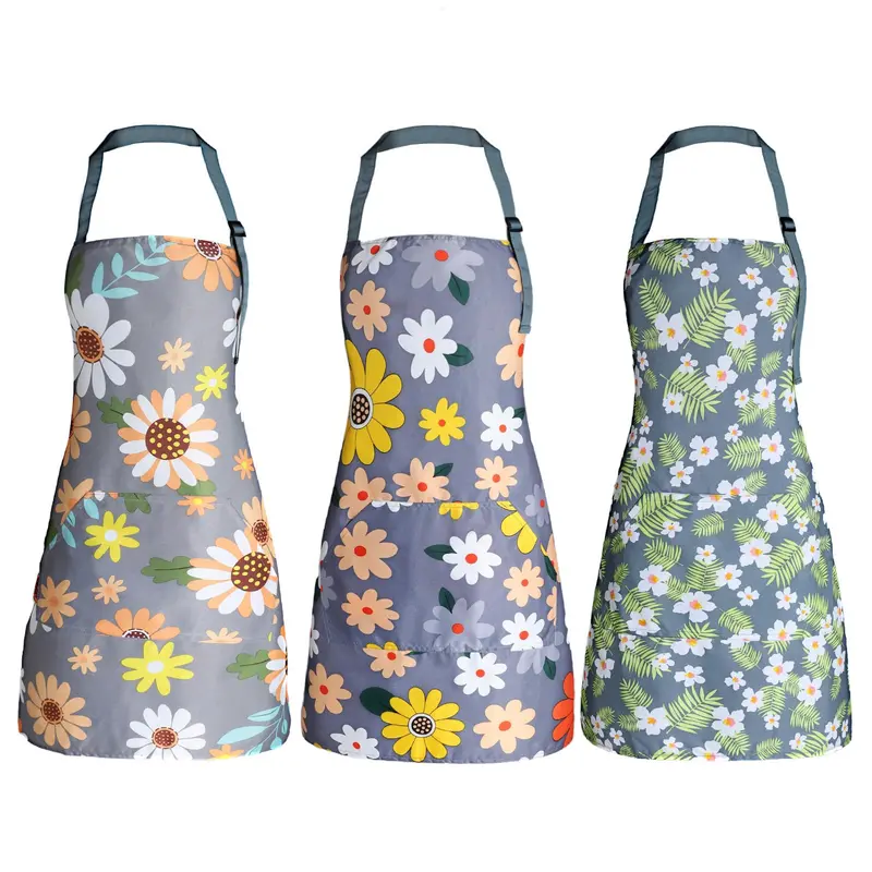 Water-Repellent Floral Gardening Apron – 3-Piece Set With Multiple Pockets 1