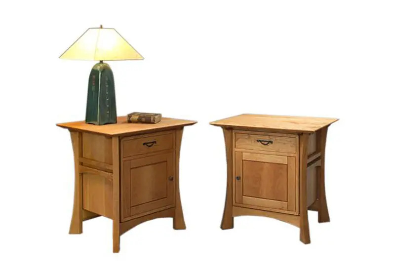 Waterfall Nightstand With Integrated Cabinet Door 1