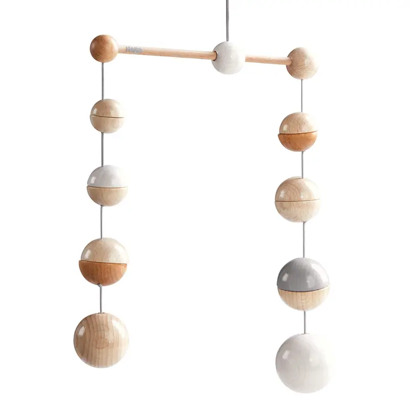 Wooden Hanging Mobile With Abstract Dot Design 1