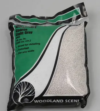 Woodland Scenics Coarse Light Gray Ballast – Realistic Roadbed Material (Woob88) 1