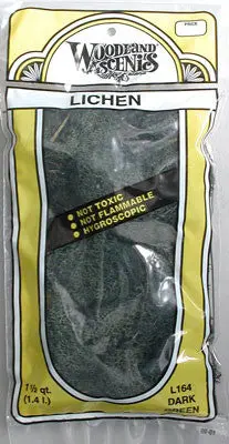 Woodland Scenics Dark Green Lichen – 1.5-Quart Natural Ground Cover For Dioramas (Wool164) 1