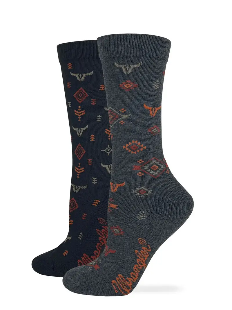 Wrangler Steer Head Ladies’ Crew Socks – 2-Pack (Style #2/73006) 1