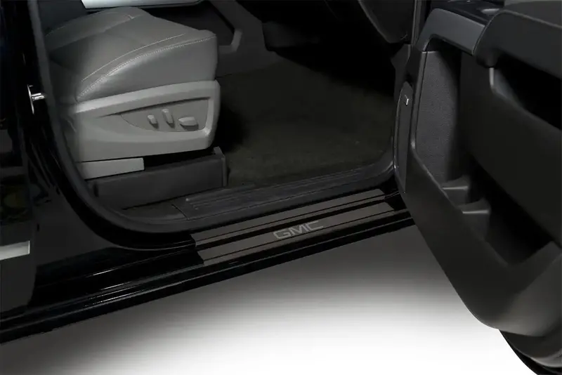 Putco Black Platinum Gmc Cargo Door Sill Protector Set – 8-Piece With Logo 1